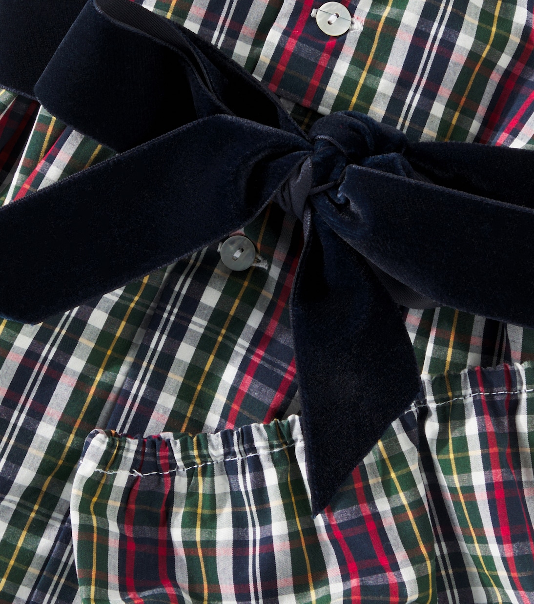 Комплект из хлопкового платья и панталон Baby Alicia La Coqueta, Navy Tartan — фото 3