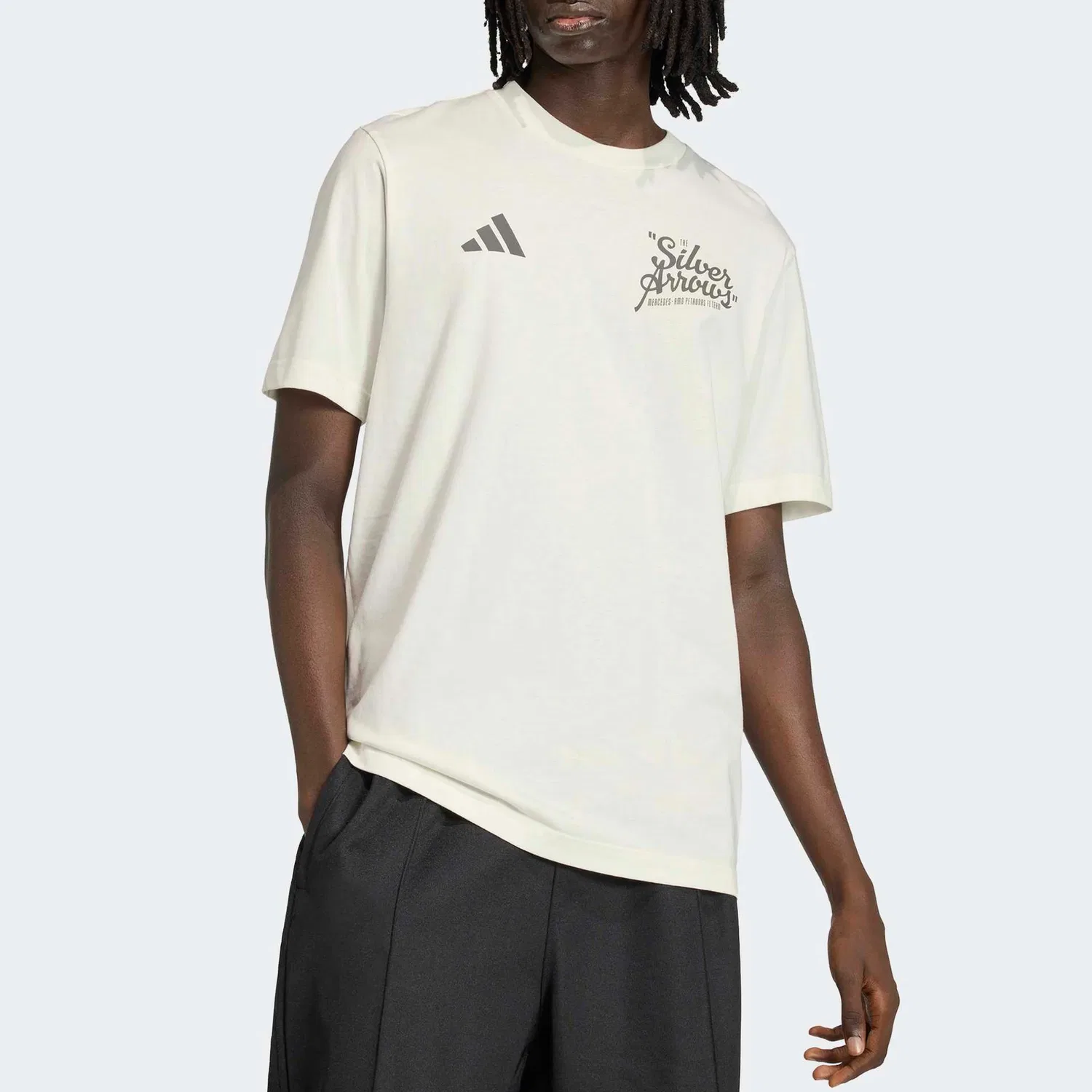 Футболка с принтом Heritage Silver Arrows Adidas Ecru — фото 4