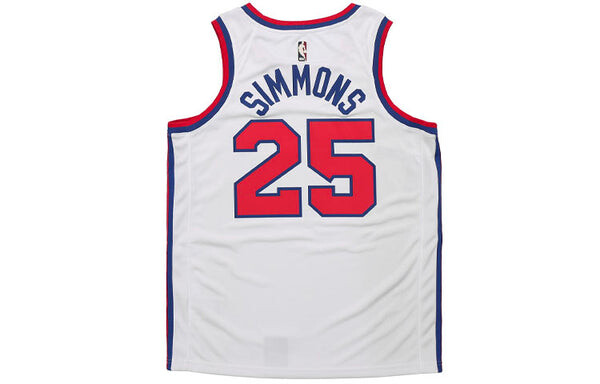 Футболка nba retro limited jersey sw fan edition philadelphia 76ers simmons 2 no. 5 white Nike, белый — фото 2