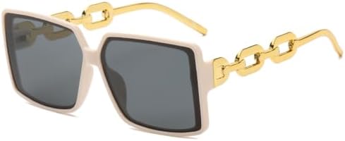 

2027 Модные солнцезащитные очки в крупной квадратной оправе в стиле ретро с цепочкой на дужках, для уличной фотосъемки. Женские солнцезащитные очки MTZJH, Gold Pink Black