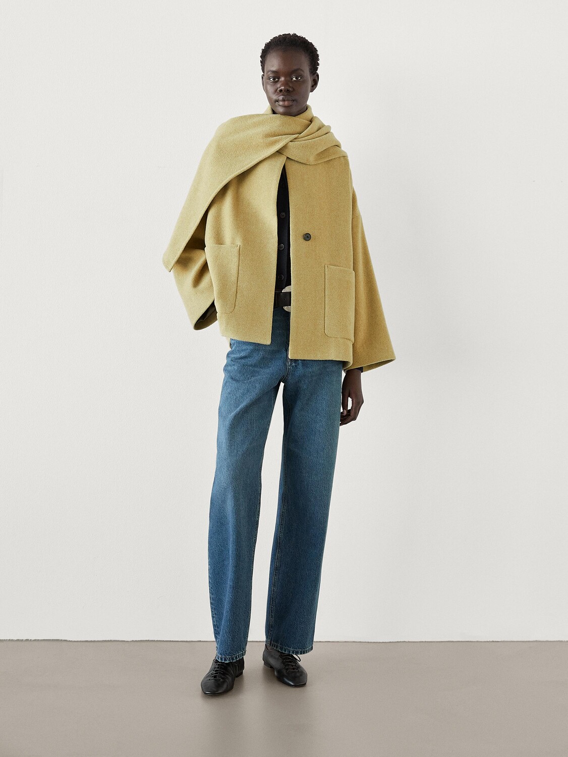 

Кардиган-Накидка с шарфом Massimo Dutti, зеленый