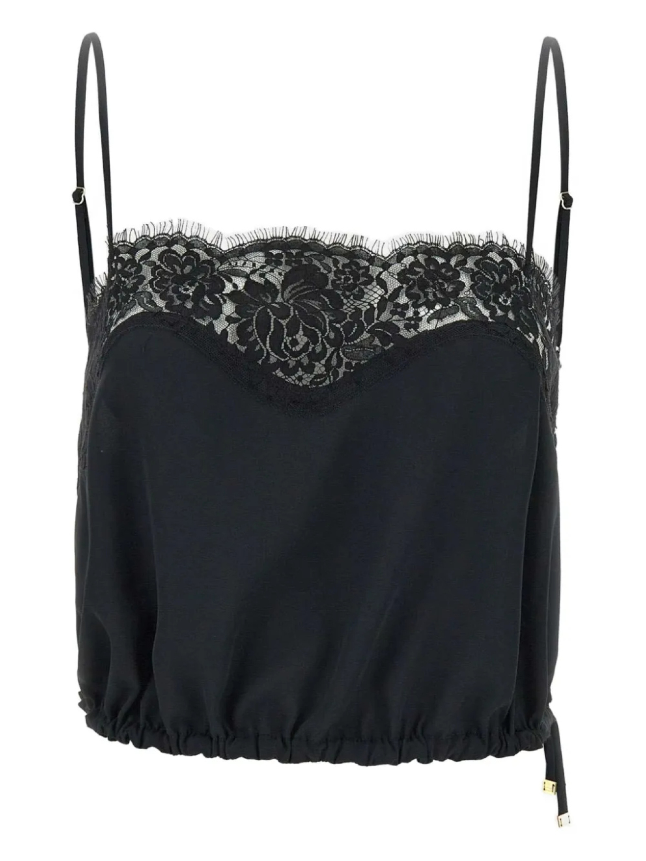 

Топ с кружевной отделкой Elisabetta Franchi, черный
