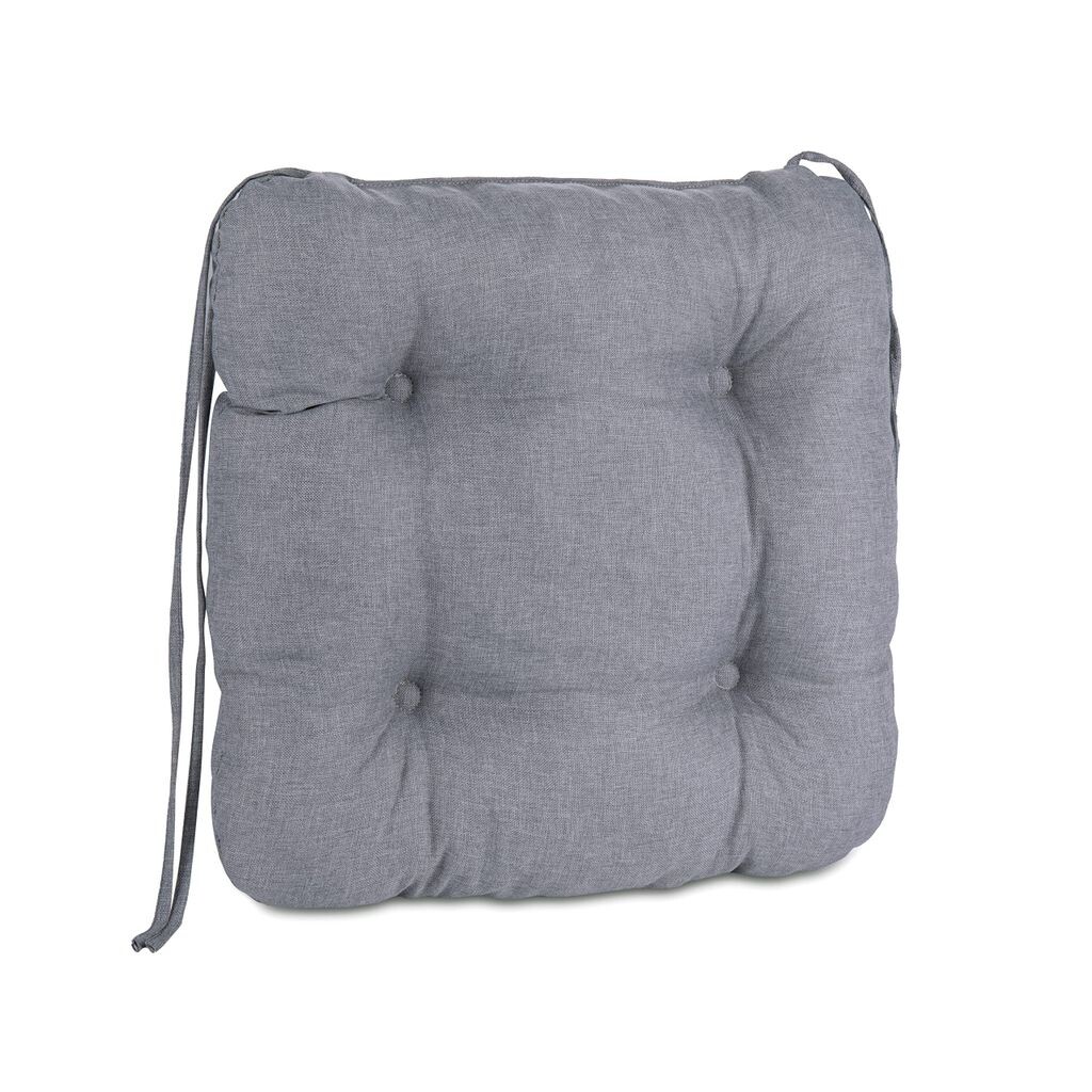 

Pillows24 - Уличная подушка для садовых стульев [40x40см] - Всепогодная подушка для сиденья с ремнями крепления для садовой мебели или стула - серый