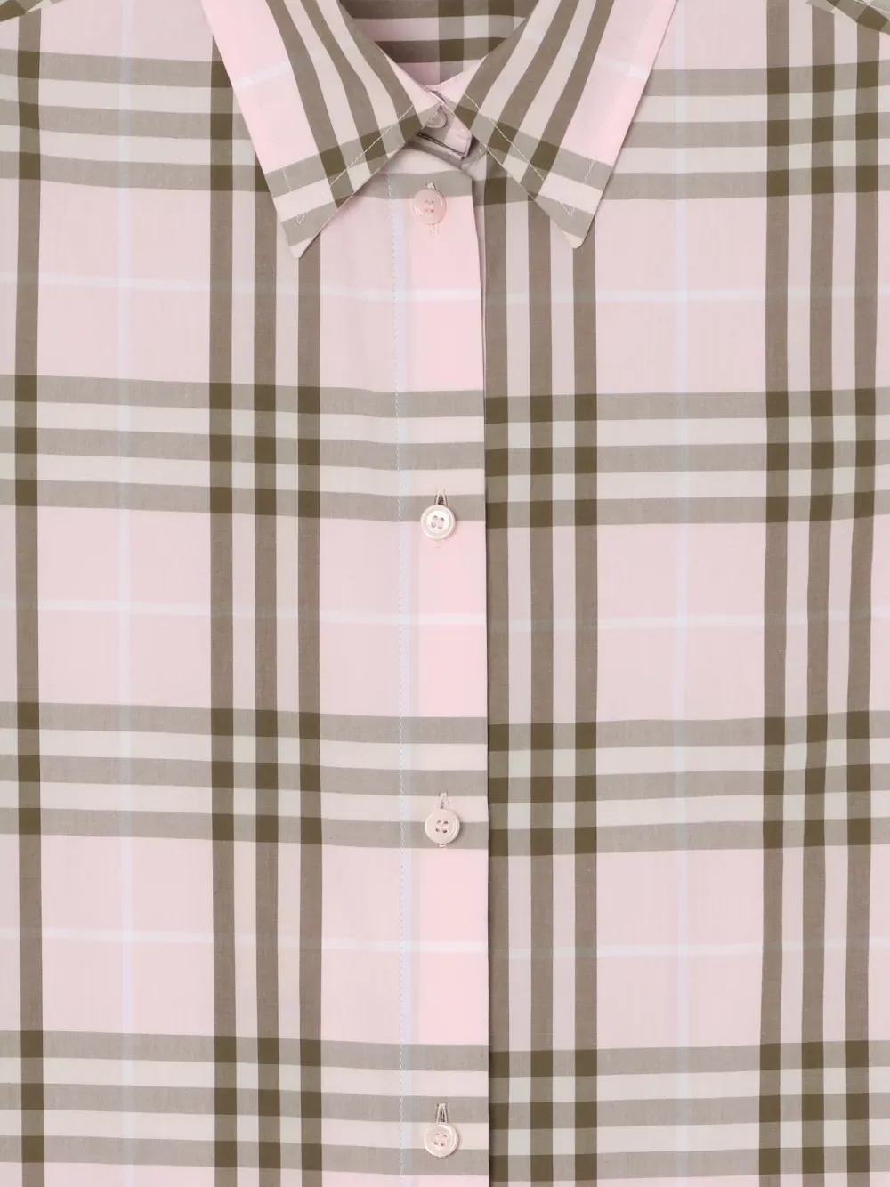 Рубашка Burberry, женская, розовый, клетчатая — фото 4