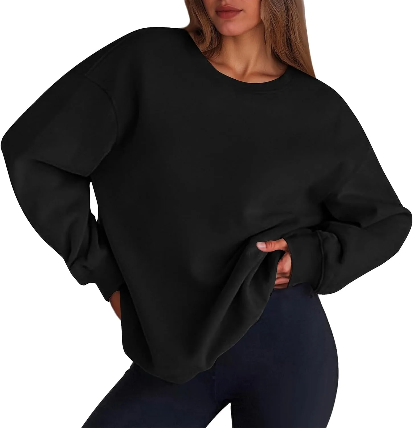 

Женский оверсайз свитшот с длинным рукавом Shusuen