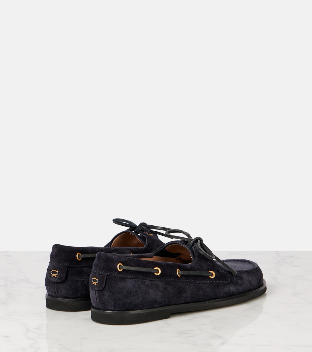 Вандейские замшевые лодочные туфли Gianvito Rossi, Dark Blue + Dark Blue — фото 2