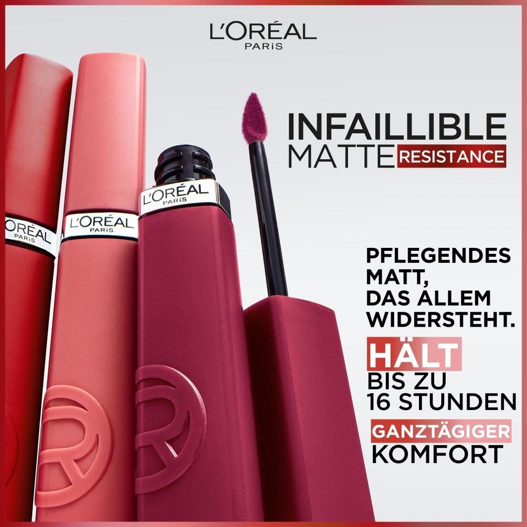 Помада для губ infaillible matte resistance 16h Loreal Paris, 120 - major crush, объем 5 мл — фото 4