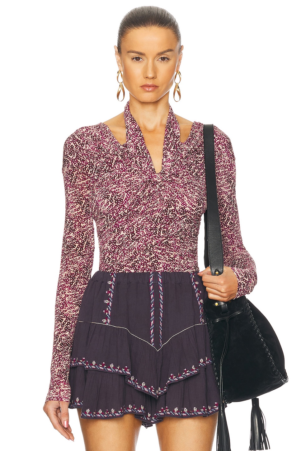 

Vonda Топ Isabel Marant, Purple & Ecru