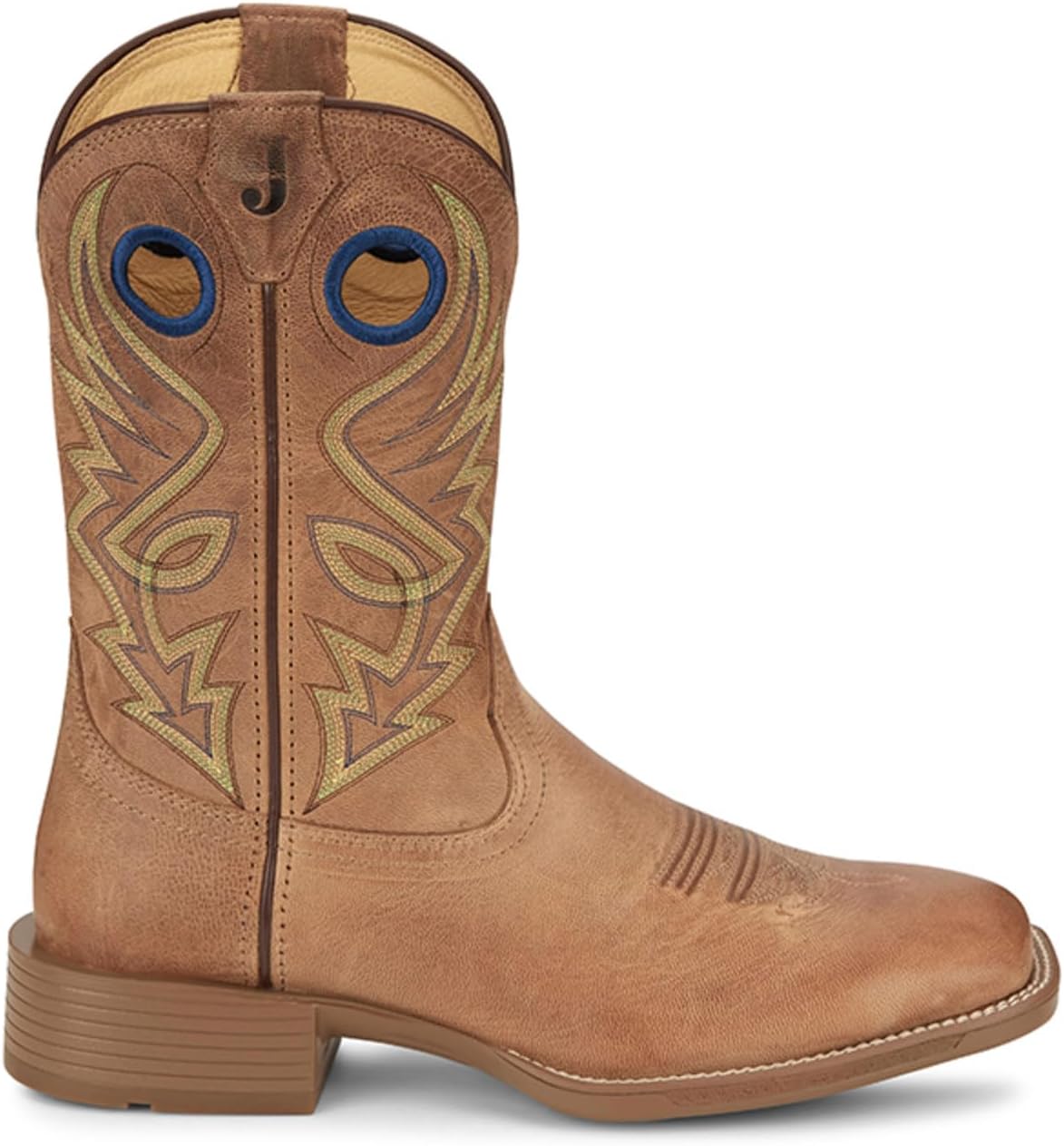 Мужские повседневные сапоги Justin Boots Pickett с квадратным носком, 28 см, средняя голень - коричневые — фото 2