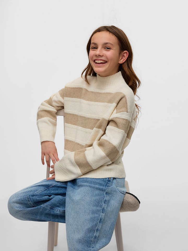 Vero Moda Girl Водолазка "Minez" бежево-кремового цвета — фото 3