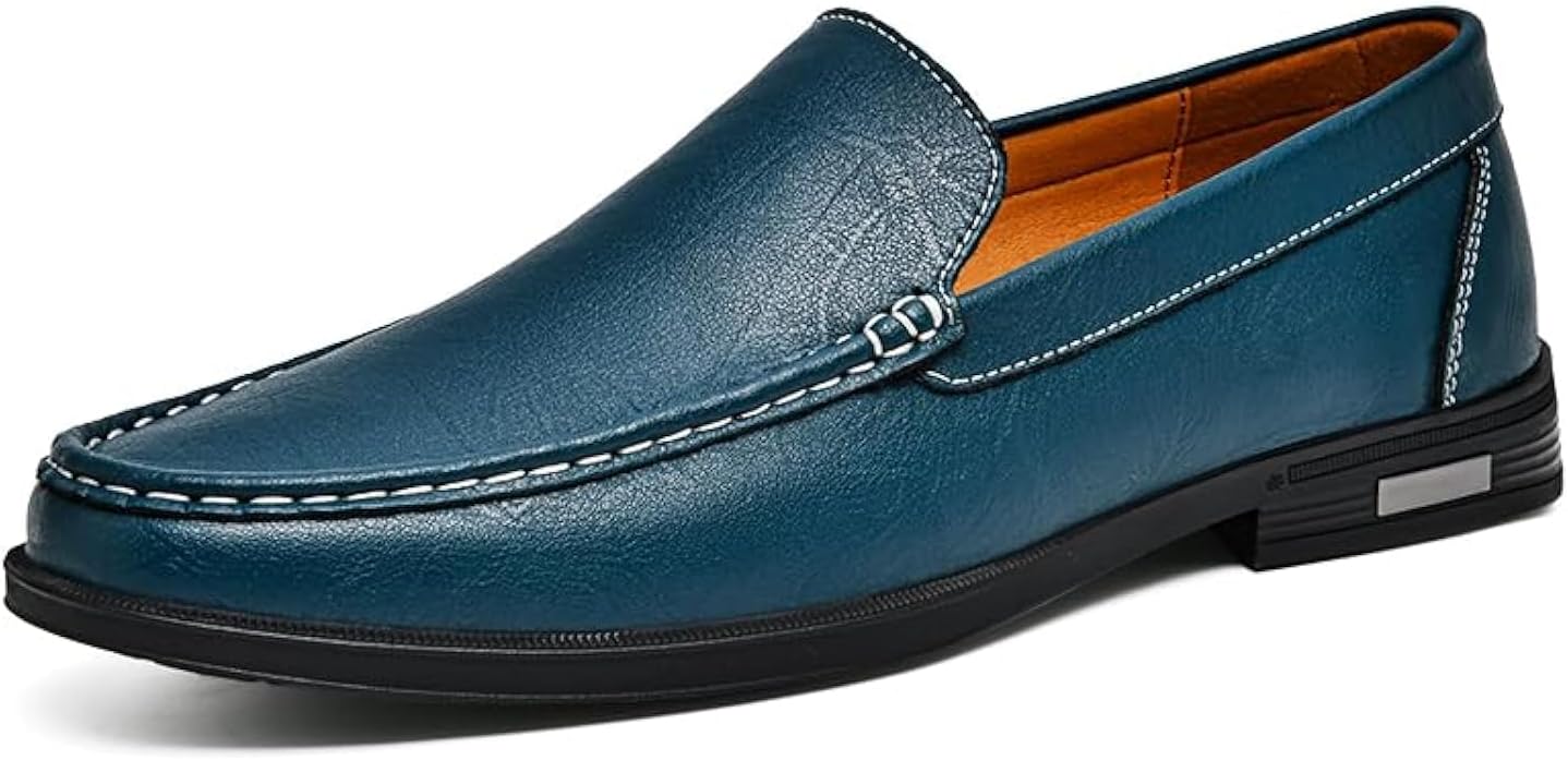 

Мужские повседневные кожаные лоферы Abnkarwin, слипоны для торжеств и прогулок, синие, черные, белые, серые