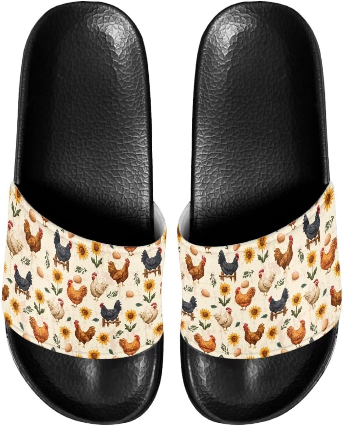 

Женские тапочки JUDENTIDOS с открытым носком, нескользящей подошвой, однотонной застежкой и мягкой плоской подошвой, Rooster Chickens
