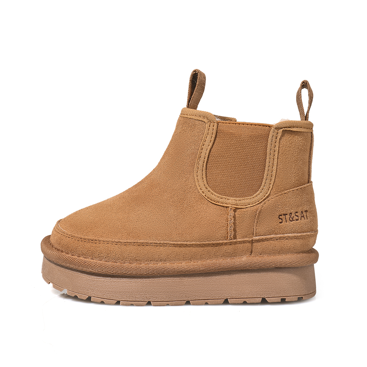 

Непромокаемые утепленные высокие детские ботинки с противоударным носком ST&SAT, коричневый