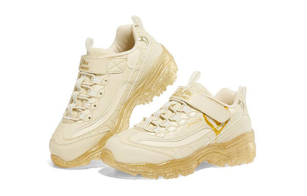 Кроссовки (GS) Skechers James Goldcrown x D'Lites Crystal Marathon Running Shoes 'Beige Gold', бежевый — фото 3