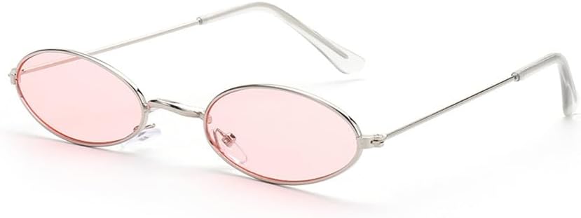 

Солнцезащитные очки конфетного цвета с металлическим покрытием, защита от ультрафиолета UV400, маленькая овальная форма, женские солнцезащитные очки DSVIGF, B Silver Pink