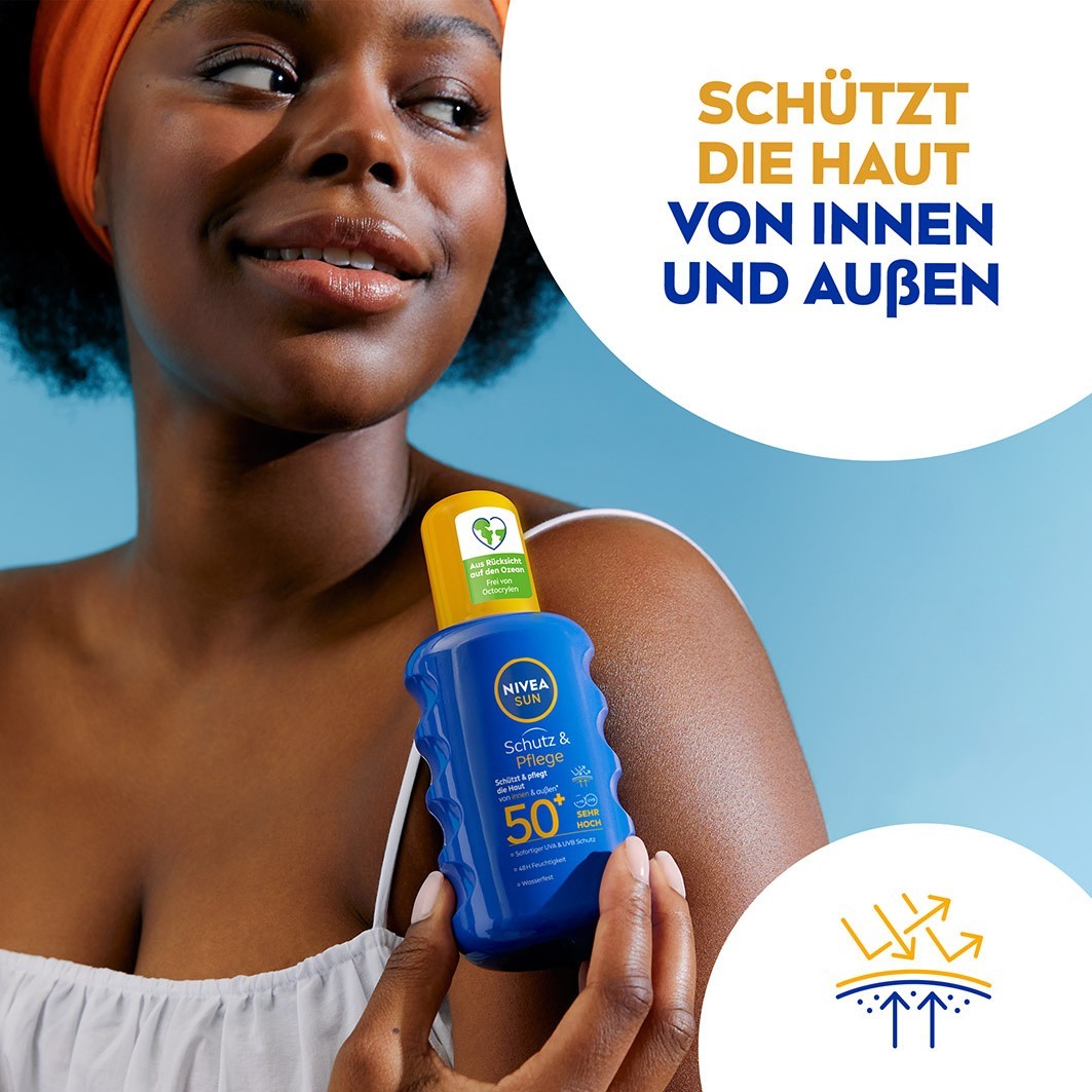 Солнцезащитный крем nivea sun sun schutz & pflege sonnenspray Nivea, объем 200 мл — фото 2