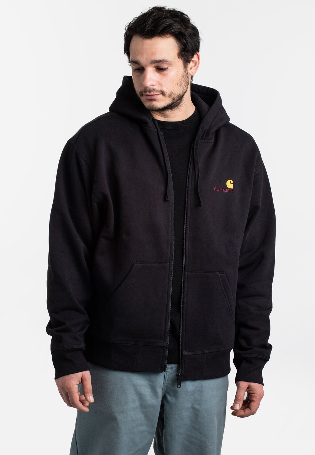 

Толстовка на молнии American Script Carhartt WIP, черная