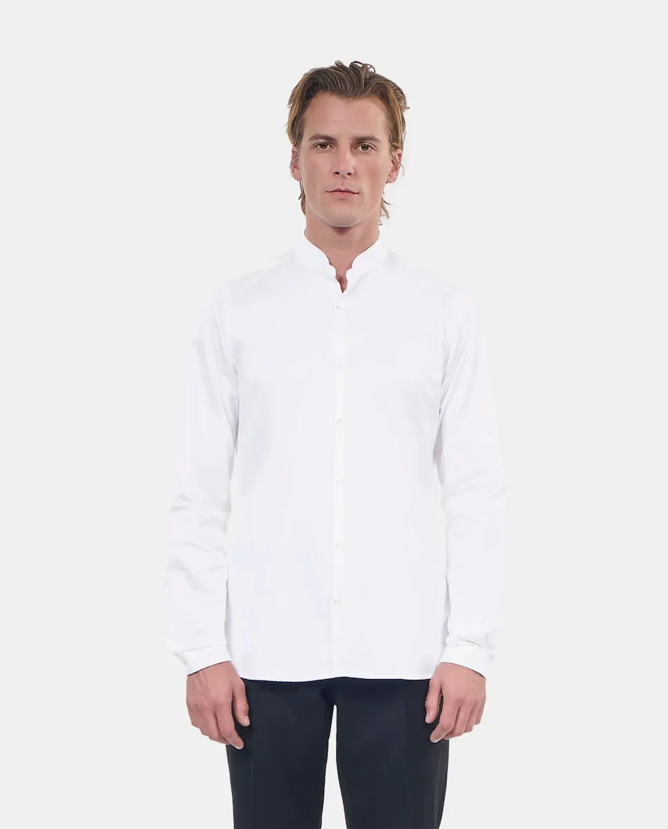

Мужская рубашка slim с воротником-стойкой The Kooples, белый