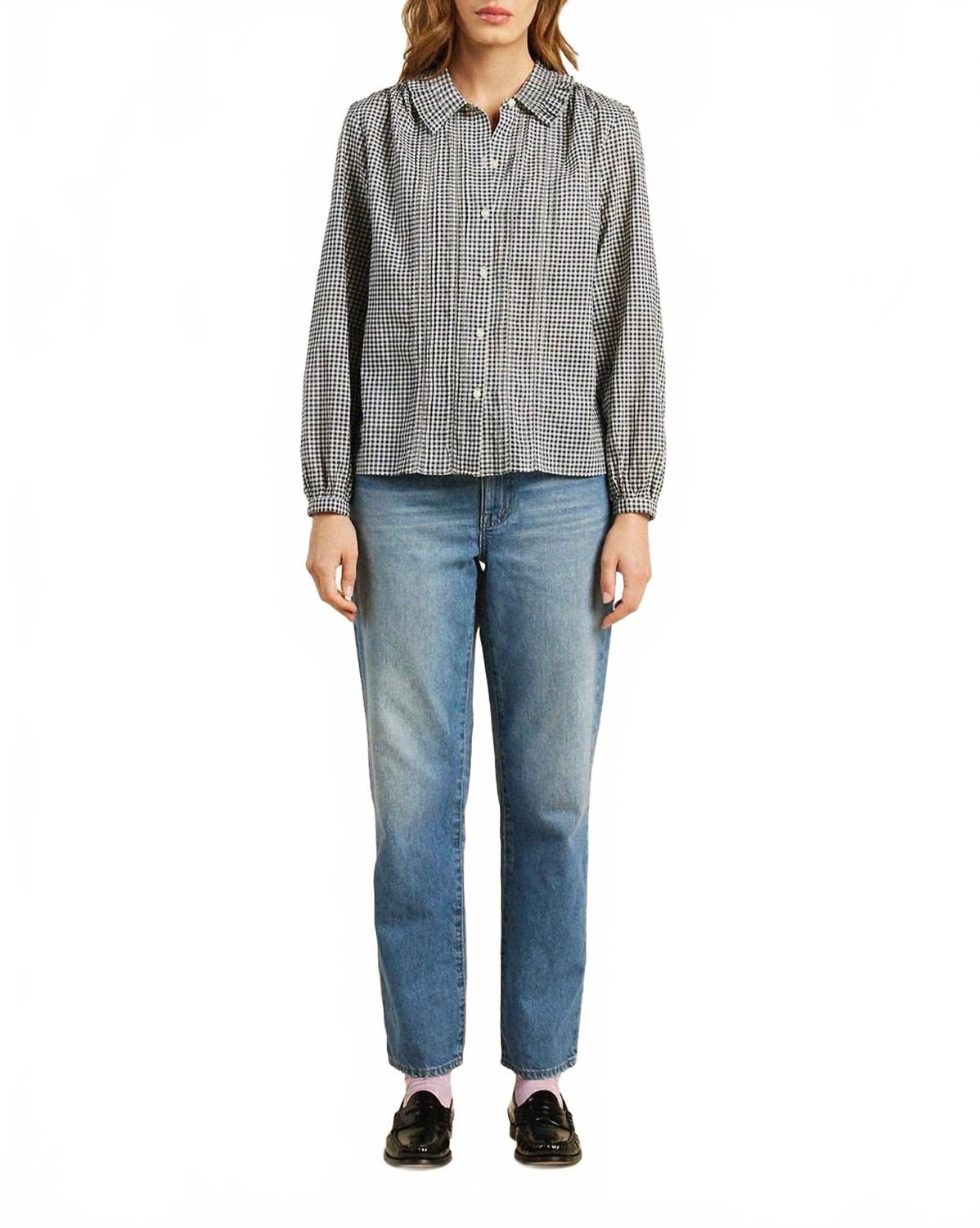 

Блузка с пуговицами Alise в клетку инкуэлл TROVATA, Inkwell Gingham