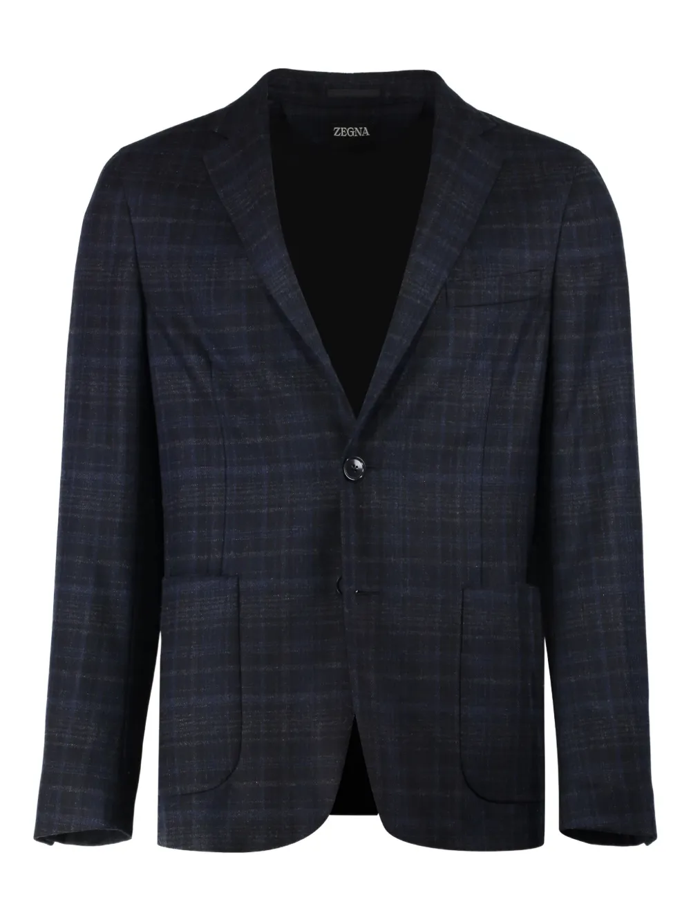 

Однобортный пиджак с заостренными лацканами Zegna, синий