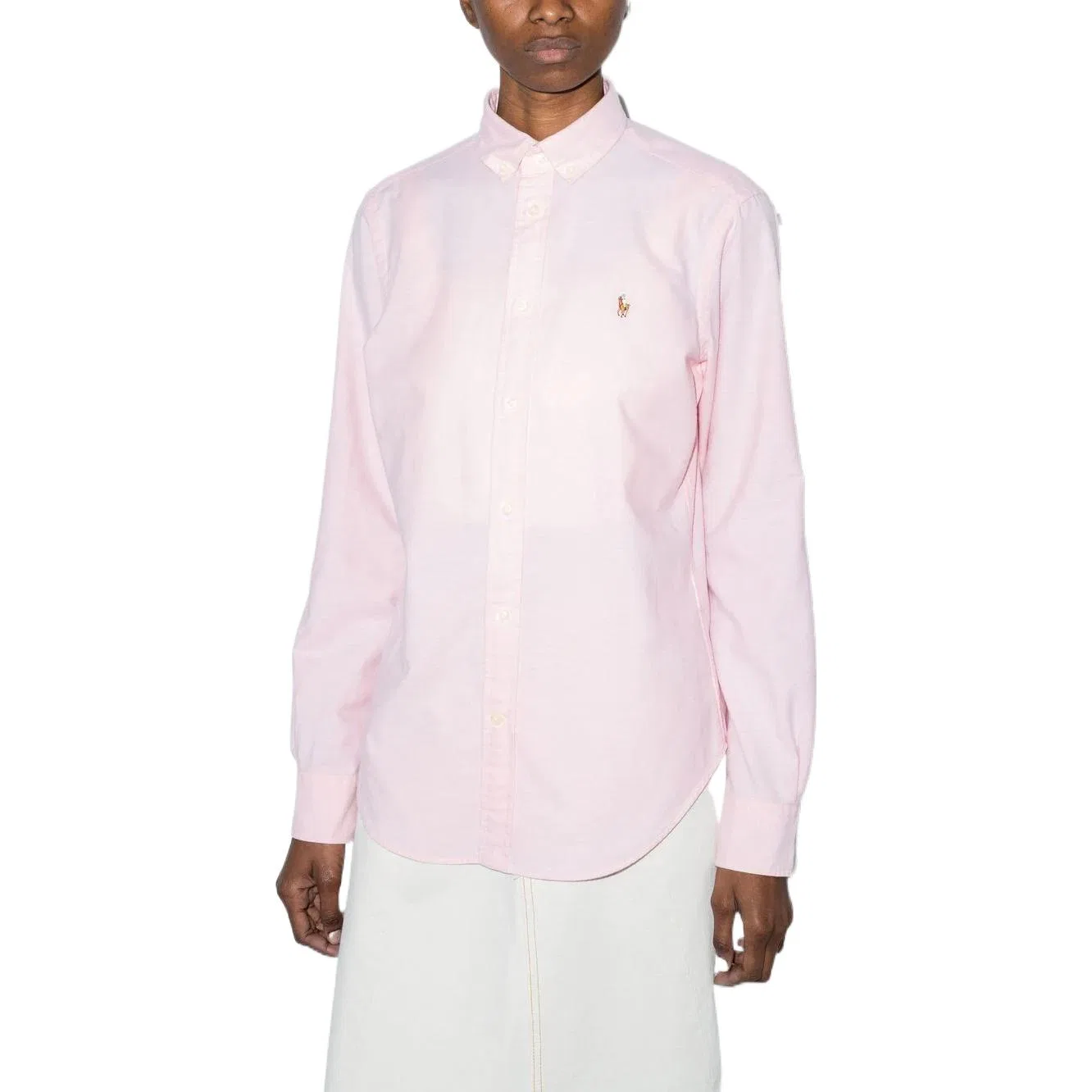 Винтажная хлопковая оксфордская рубашка Polo Ralph Lauren, Pink — фото 4