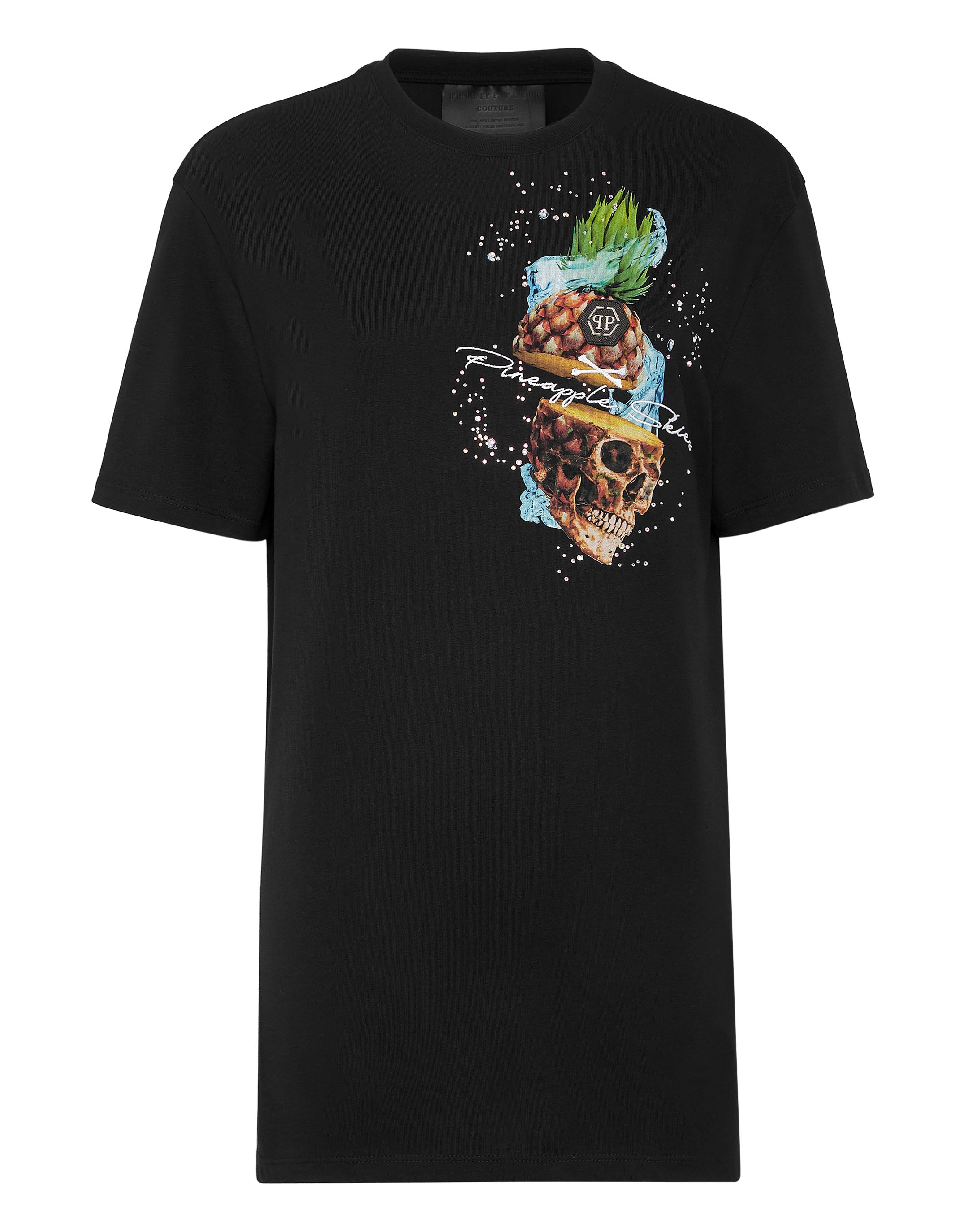 

Футболка с круглым вырезом SS Pineapple Skies PHILIPP PLEIN, черный