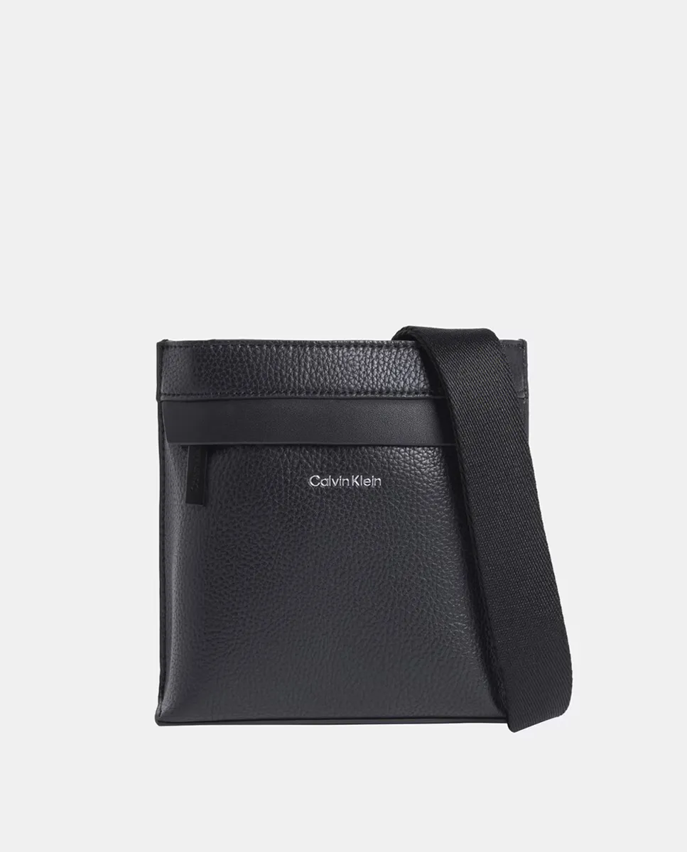 

Мужская плоская сумка через плечо с двойной молнией Calvin Klein, черный