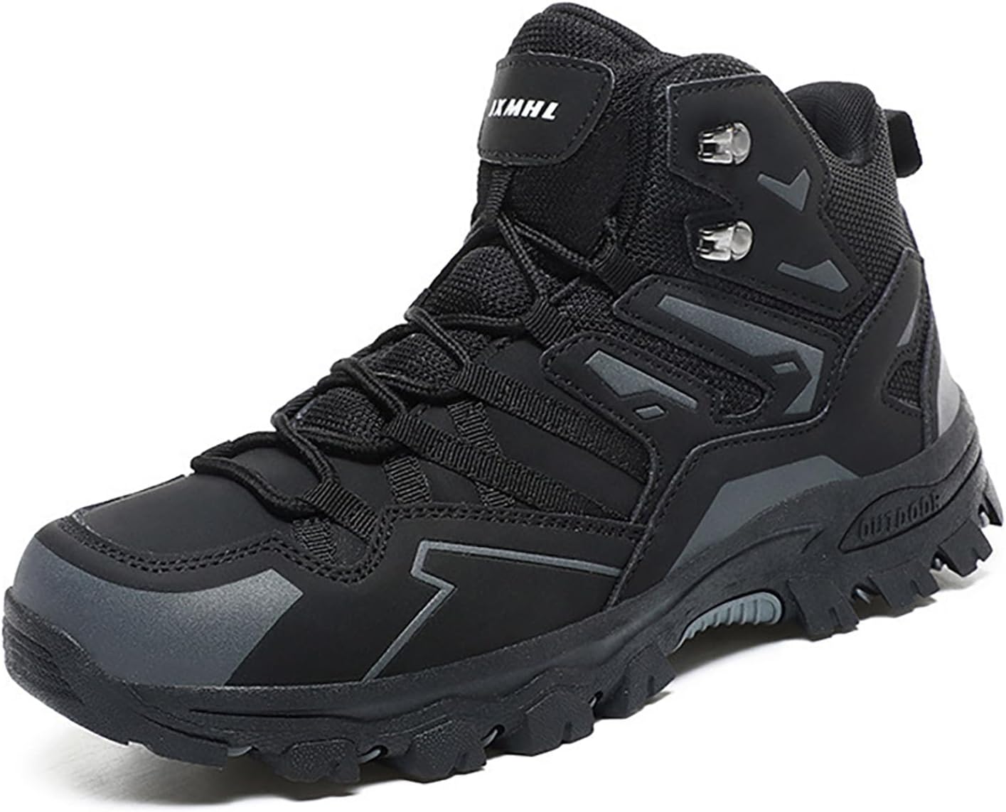 

Мужские дышащие сетчатые ботинки NXNBHSL с шнуровкой для походов, с круглым носком, противоскользящей платформой, тактические ботинки для работы на открытом воздухе, езды, прогулок и кемпинга, черный