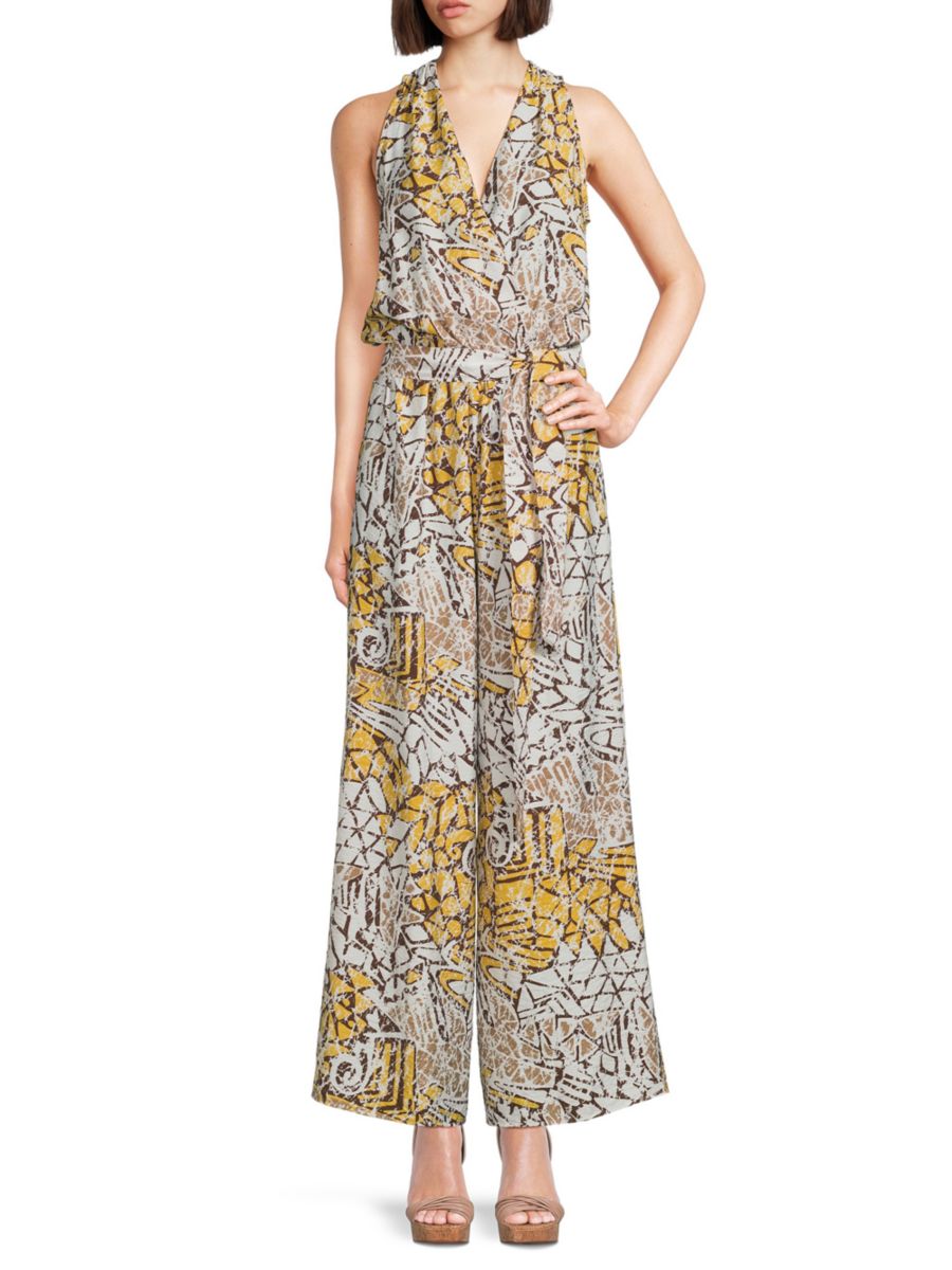 

Комбинезон с широкими штанинами Surplice Renee C., цвет Yellow Multi