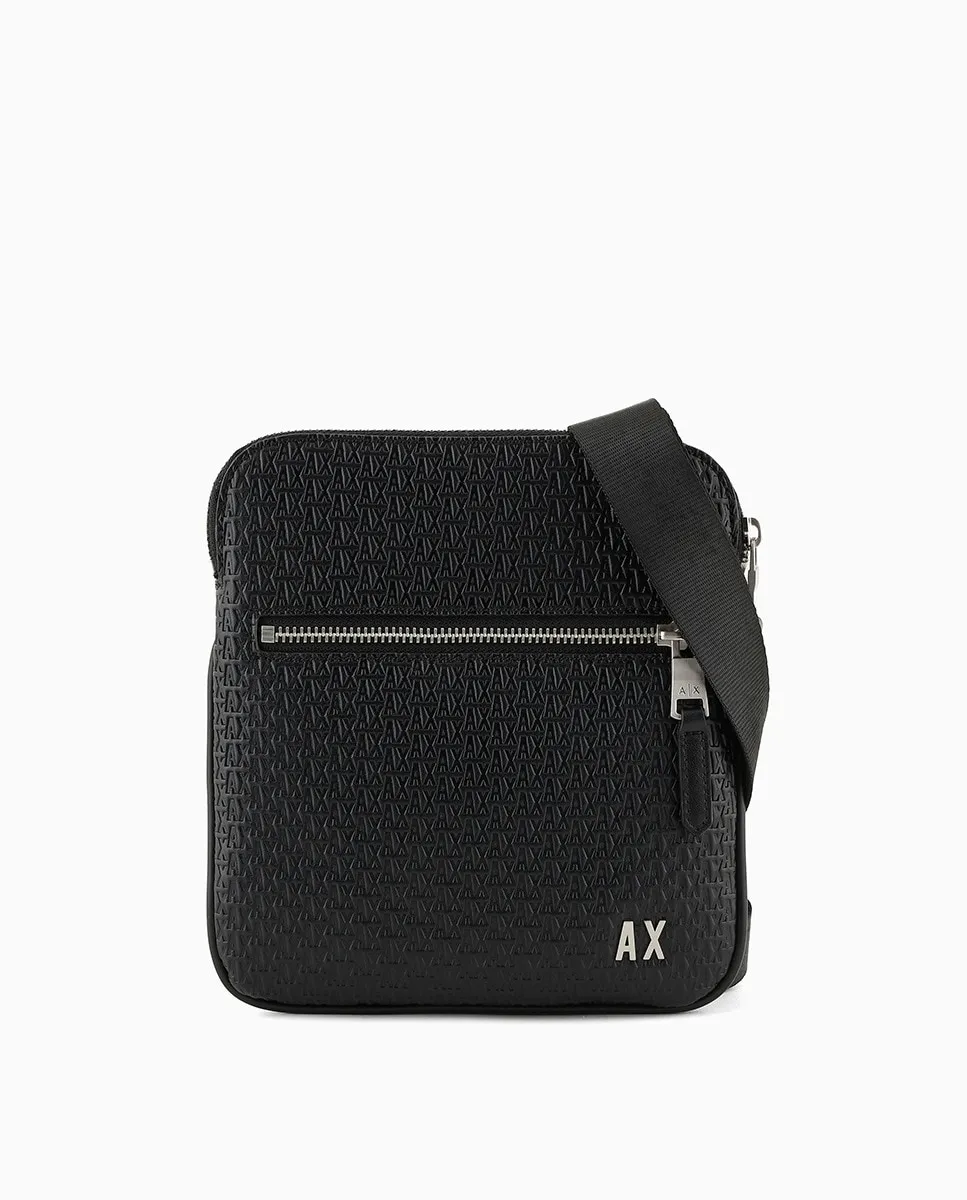 

Мужская сумка через плечо с микрологотипом по всей поверхности Armani Exchange, черный