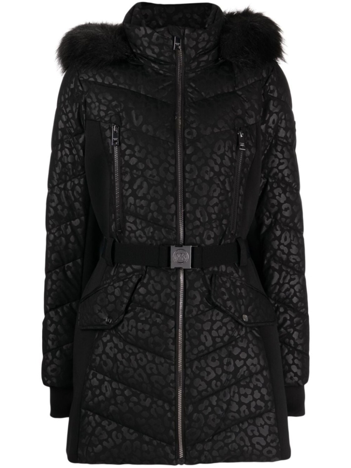 

Michael Michael Kors пуховик с леопардовым принтом, черный