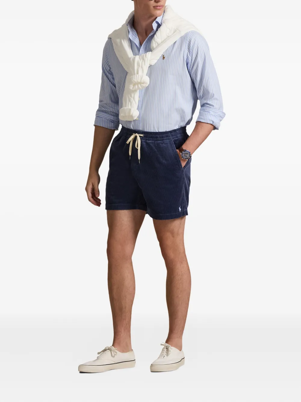 Вельветовые шорты с кулиской Polo Ralph Lauren, синий — фото 2