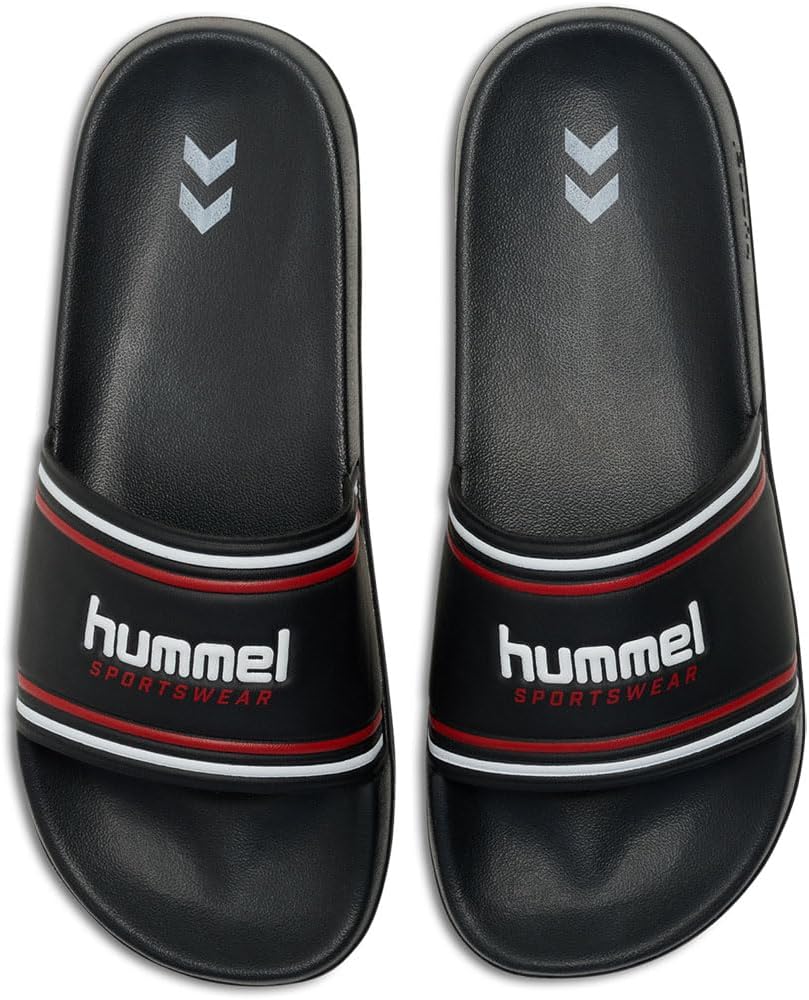 Сандалии Hummel унисекс, взрослые, шлепанцы, белый/черный/красный — фото 4