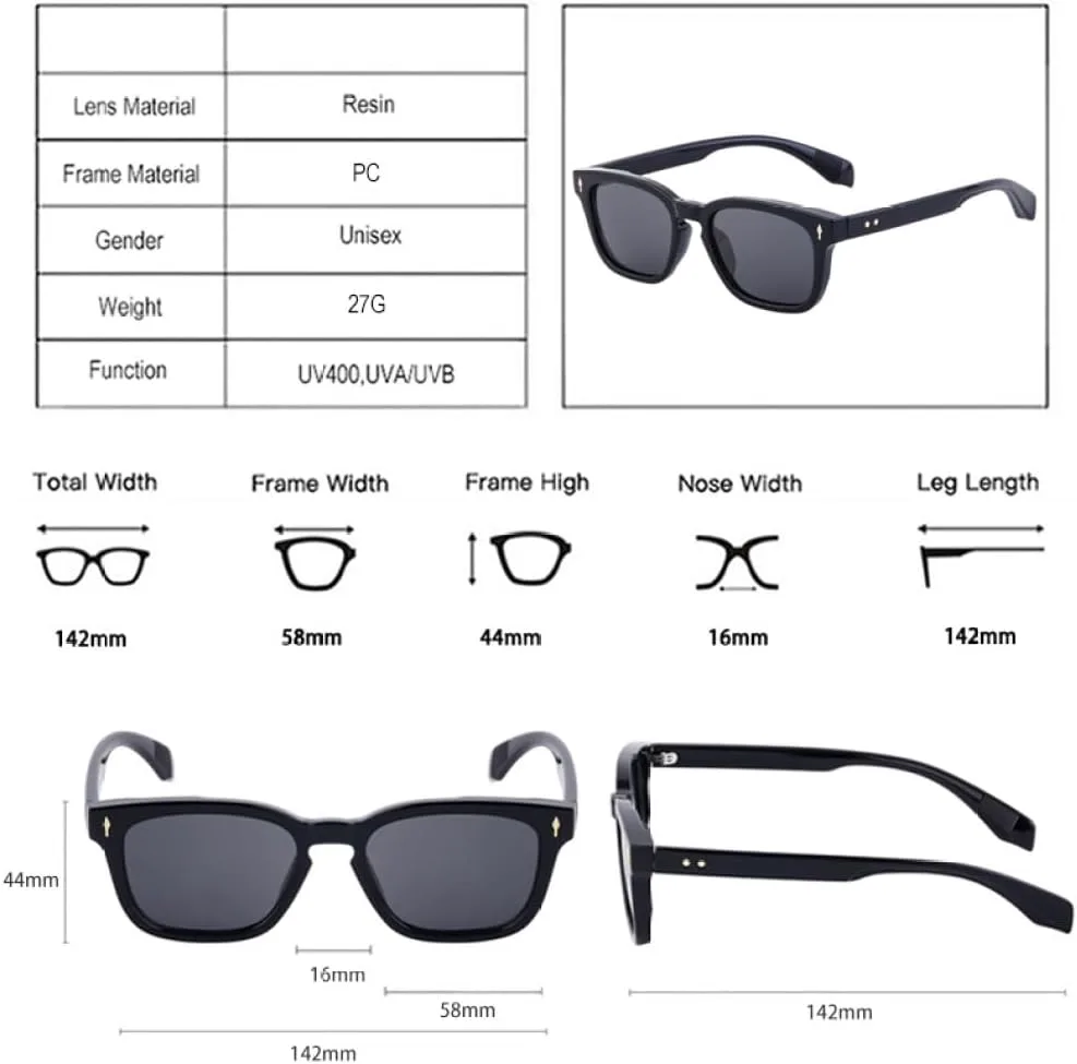 

Солнцезащитные очки LVTFCO Vintage Rivets для мужчин, модные двухцветные градиентные, защита от УФ-излучения UV400, женские солнцезащитные очки, Clear Amber Grey