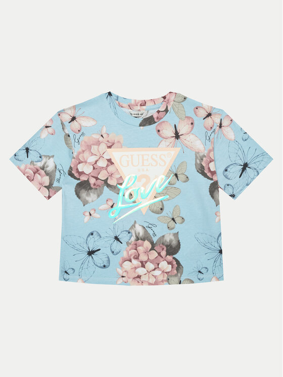 

Футболка boxy fit J5RI05 K6YW4 Guess, голубой, Синий, Футболка boxy fit J5RI05 K6YW4 Guess, голубой