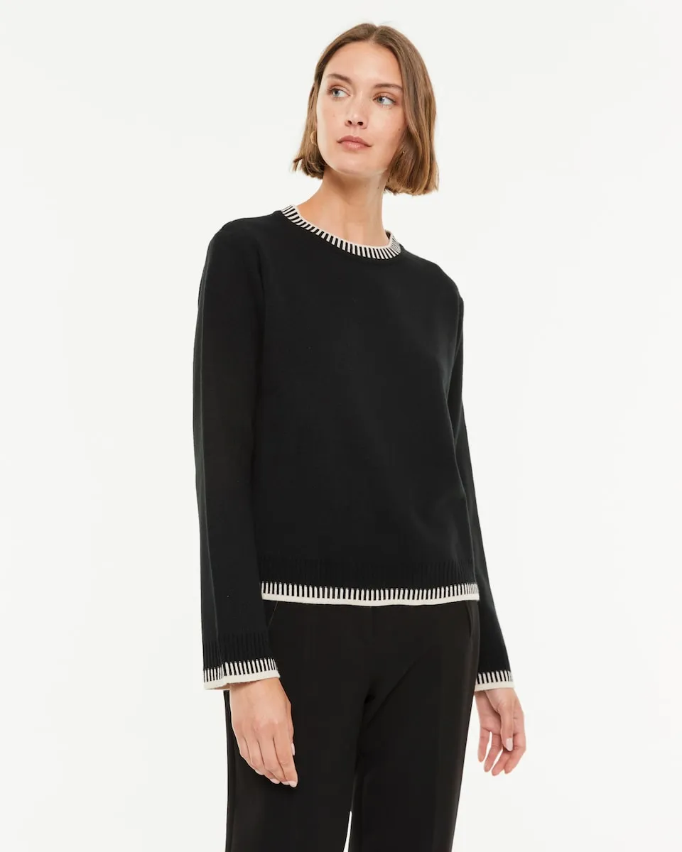 

Женский джемпер с круглым вырезом и длинными рукавами Paz Torras, черный