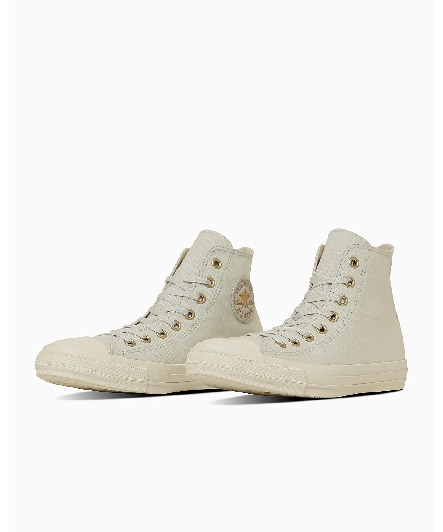 Кроссовки с золотым логотипом CONVERSE ALL STAR HI GOLDLOGOPATCH серые — фото 2