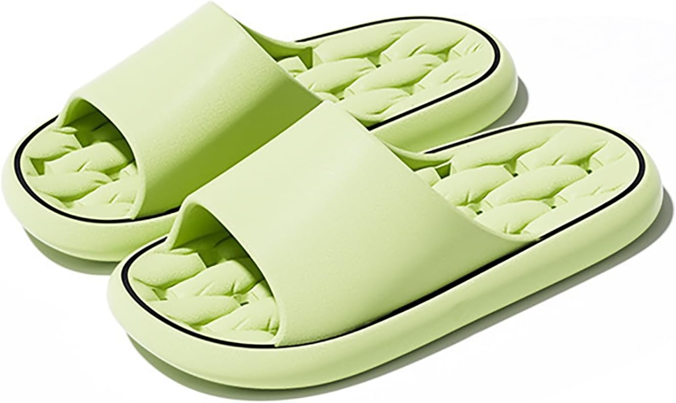 

Шлепанцы Geerta 2024 Cloud Slides для женщин и мужчин, домашние тапочки с подушкой и дренажными отверстиями, мягкие, для дома, ванной, бассейна, максимальный комфорт, легкие, с толстой подошвой, нескользящие, легко чистятся, зеленый