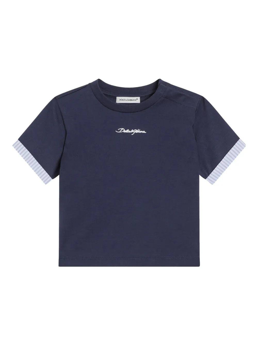 

Футболка с отделкой в полоску Dolce & Gabbana Kids, синий