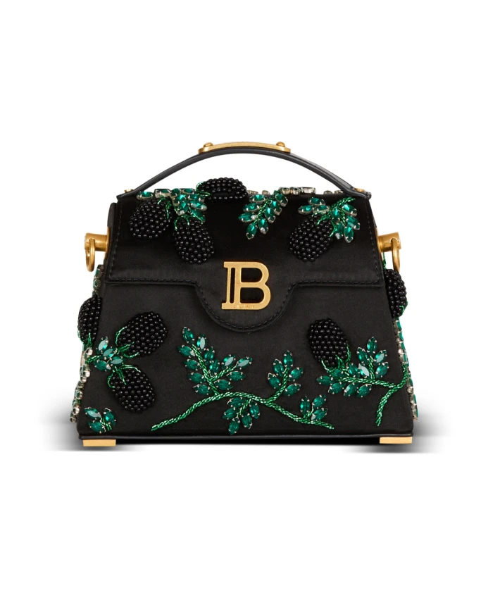 

Маленькая атласная сумка b-buzz Dynasty с вышивкой mûre Balmain, черный