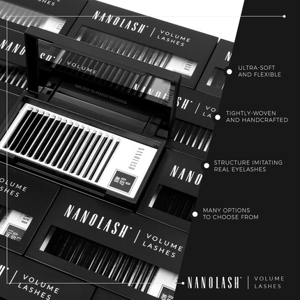 Накладные ресницы Volume Lashes для профессионального наращивания ресниц, объемное наращивание ресниц 10 мм 0,10 D Nanolash — фото 3