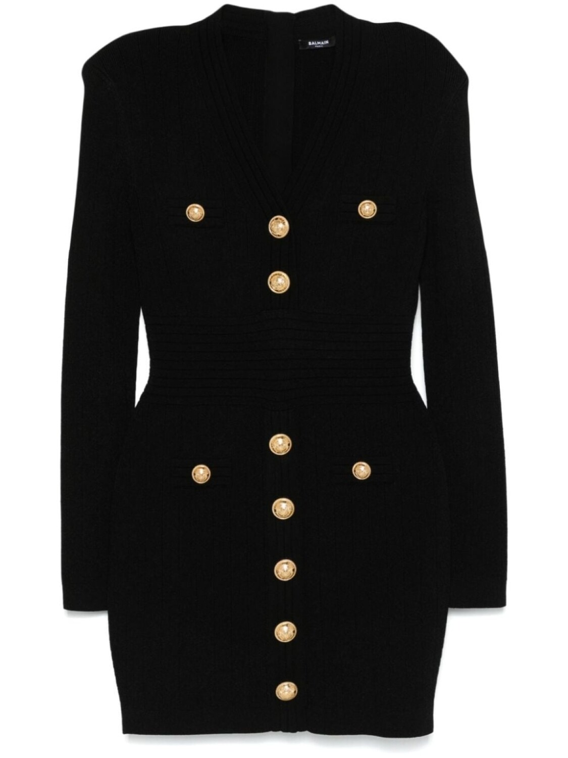 

Balmain трикотажное платье мини, черный
