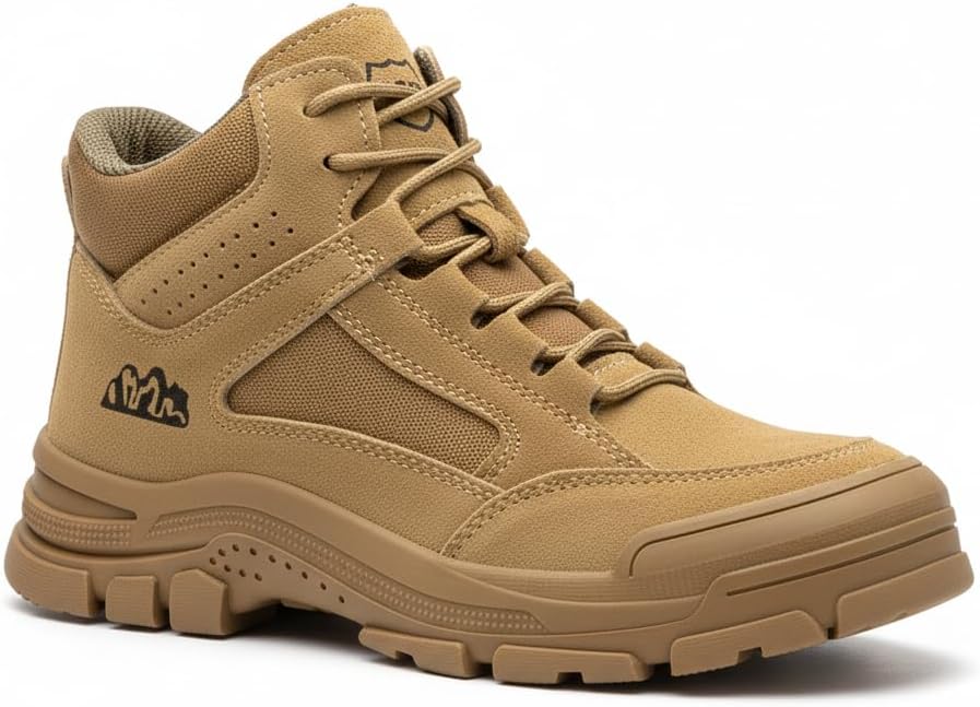 

Ботинки FLOWERGIRR для мужчин с стальным носком, проколоустойчивые, защитные от электрического удара, водонепроницаемые кожаные противоскользящие промышленные строительные ботинки для сварки, хаки