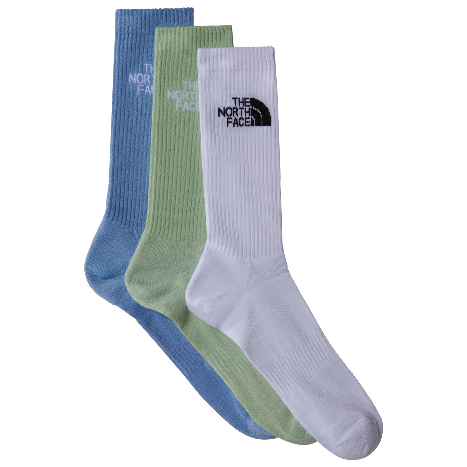 

Многофункциональные носки The North Face Multi Sport Cush Crew Socks 3-Pack, цвет TNF White/Misty Sage/Steel Blue