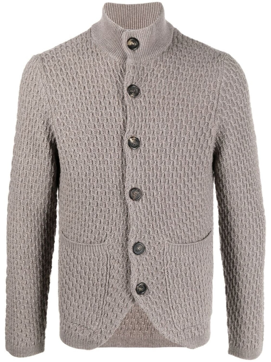 

Canali фактурный кардиган из шерсти мериноса, нейтральный цвет