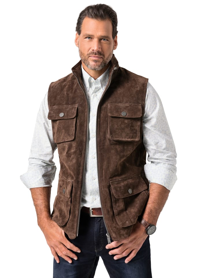 

JP1880 Стеганый жилет коричневого цвета