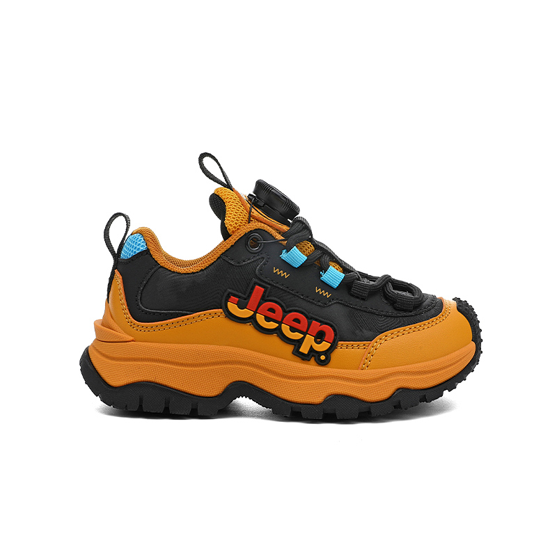 Jeep Кроссовки для бега Running Collection Cushioning, износостойкие, низкие, черно-желтые, детские — фото 4