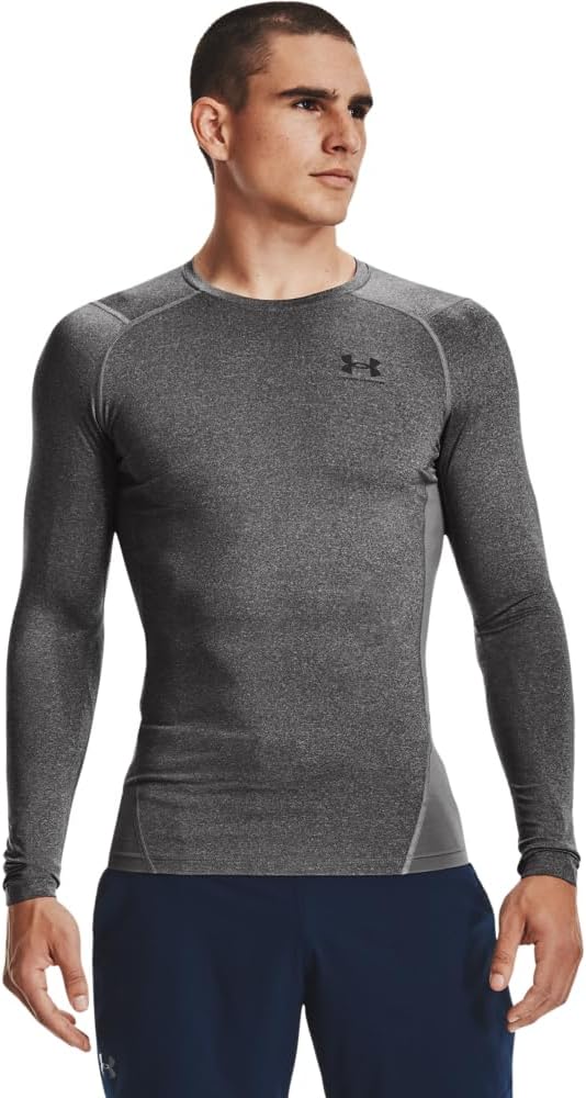 

Under Armour мужская футболка HeatGear Compression с длинным рукавом, Carbon Heather (090)/Black