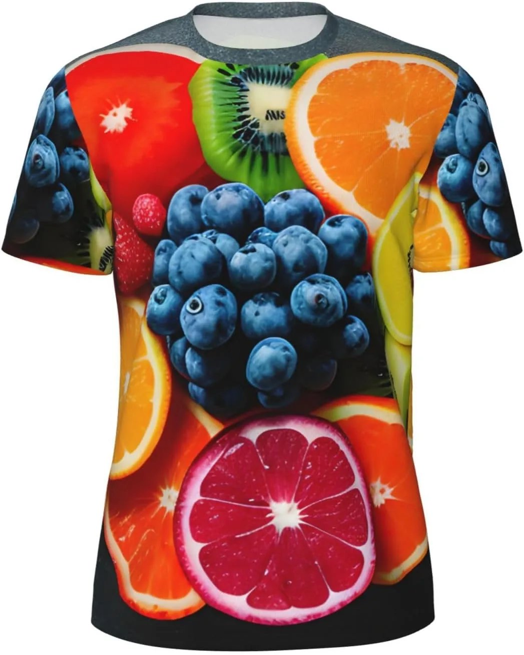 

Футболка мужская с принтом Fruit Rainbow, дышащая, для лета MyPiky