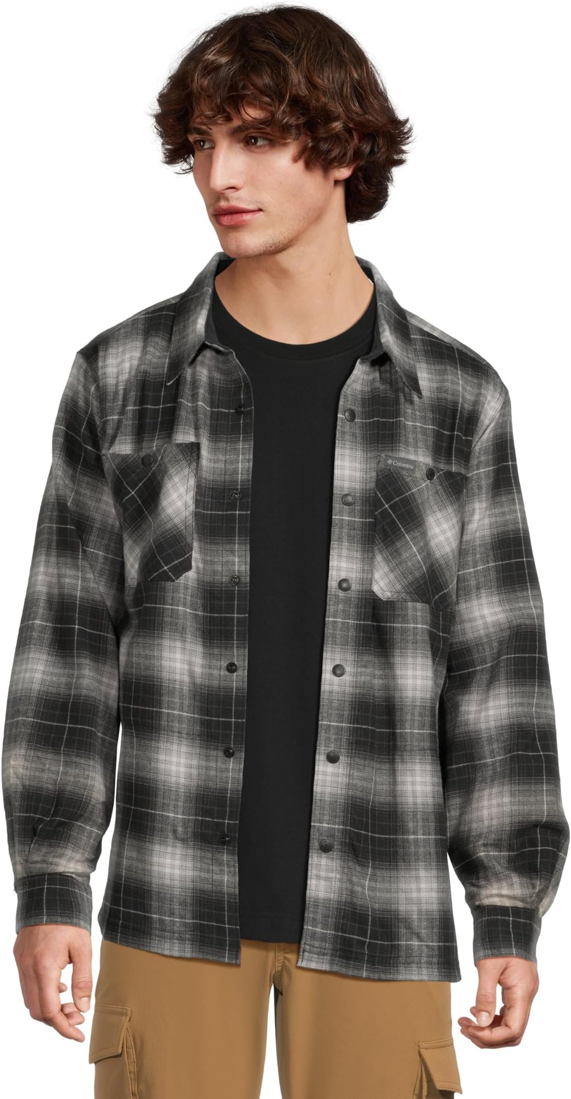 

Мужская куртка-рубашка Cornell Woods с флисовой подкладкой Columbia, Black Lumberjack Tartan